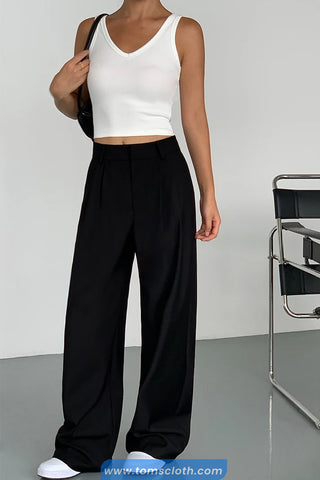 High Waist Loose Casual Women Office Pants