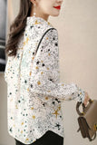 Long Sleeve Stars Printed Office Blouse Shirt