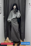High Waist Elegant Woolen Back Slit Skirts