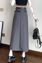 High Waist Double Belted Long Skirts