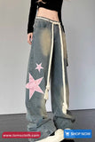 Stars Side Pattern Retro Long Jeans Pants