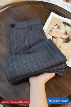 High Waist Loose Striped Elegant Office Pants