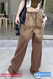 High Waist Retro Tassel Brown Jeans Pants