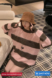 Long Sleeve Sweet Striped Knit O-Neck Sweater