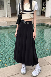 High Waist Elegant Pleated Long Skirts