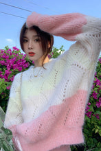 Long Sleeve Sweet Colors Hollow Out Sweater