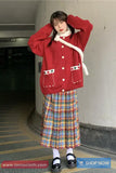 High Waist Colorful Plaid Pleated Skirts
