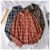 Long Sleeve Casual Plaid Colors Men Shirt
