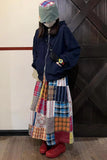 High Waist Plaid Combination Retro A-Line Skirts