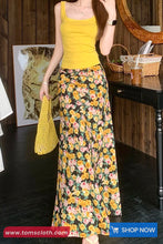 Loose A-Line Floral Pattern Summer Boho Long Skirts