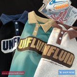 Vintage Turn Down Collar Unfluid Letter 90s Sweatshirt