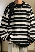 Long Sleeve Vintage Round Neck Striped Sweater