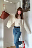Long Sleeve O-Neck Knitted Basic Cardigan Sweater