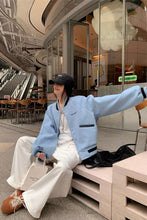Long Sleeve Sky Blue Colors Baseball Jacket