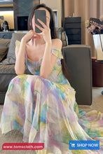 Gradient Colors Elegant Party Midi Dress