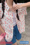 Short Sleeve Cute Rabbit Pattern Blouse Shirt