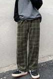 Casual Hip Hop Plaid Corduroy Loose Pants
