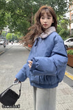 Loose Thick Plush Collar Puffer Coat Jacket