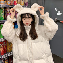 Cute Bear Fluffy Parkas Coat Jacket