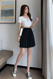 Elastic Waist Pleated Style Casual Shorts Pants