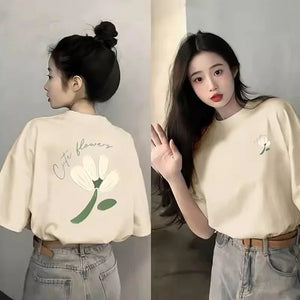 Casual Cute Flower Two Side Printed Shirt