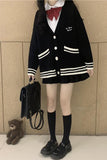 Loose Striped Knitted Cardigan Sweater