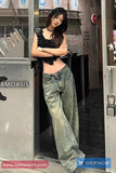 High Waist Wide Leg Retro Jeans Pants
