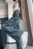 High Waist Side Pockets Long Denim Jeans Pants