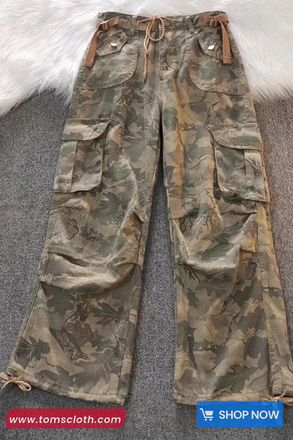 Camouflage Style Cargo Pockets Pants