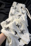 Loose Butterfly Embroidered Pattern Aesthetic Long Pants