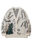 Cute Dinosaur Pattern Cardigan Sweater