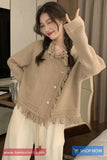 Long Sleeve Retro Tassel Style Cardigan Sweater
