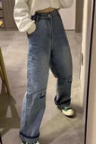 High Waist Cute Monster Smiley Long Jeans Pants