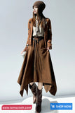 Loose Vintage Suede Irregular Skirts
