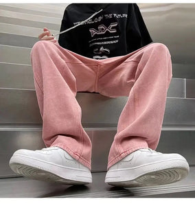 Loose Hip Hop Pink Men Jeans Pants