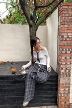 Loose Wide Leg Retro Plaid Pants