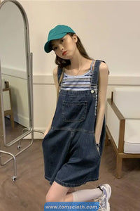 Loose Casual Pockets Denim Jumpsuit
