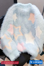 Long Sleeve Stars Pattern O-Neck Sweater