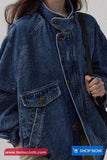 Loose Retro Stand Collar Denim Coat Jacket