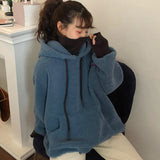 Loose Hooded Fluffy Sweatshirt