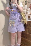 Casual Sweet Purple Color Short Jumpsuits