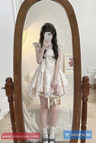 Vintage Floral Pattern Cute Bow Mini Dress