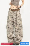 Loose Brown Camouflage Cargo Pockets Pants