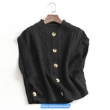 Sleeveless Cable Knitted Vest Sweater
