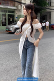 Casual Slash Neck Lace Patchwork Midi Dress