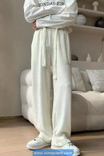 Casual Pleated Style Linen Men Sweatpants