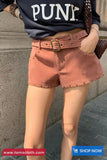 Low Waist Retro Suede Style Shorts