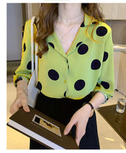 Long Sleeve Polka Dot Office Blouse Shirt