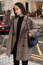 Loose Elegant Plaid Woolen Coat Jacket