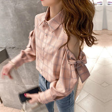 Cute Bow Cropped Sleeve Blouse Shirt